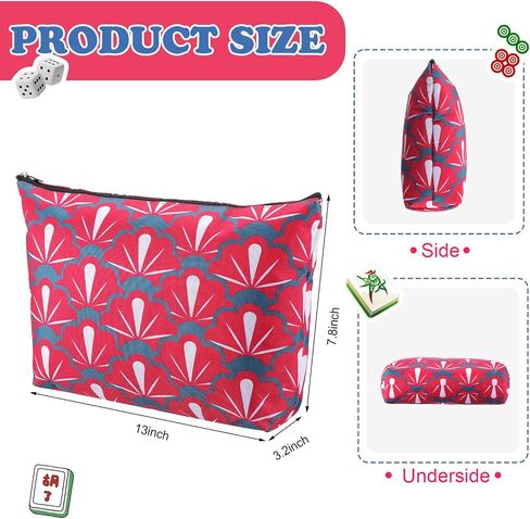 Sanwuta Soft American Mahjong Bag Thickened Blue Printed Mahjong Tiles Bag Accessories 13 x 7.8 x 3.2 Inches in Saudi Arabia