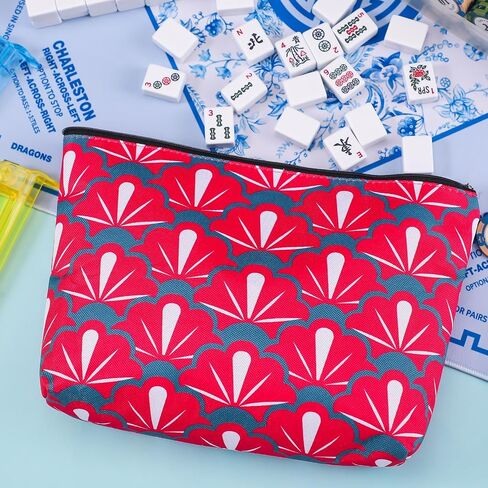 Sanwuta Soft American Mahjong Bag Thickened Blue Printed Mahjong Tiles Bag Accessories 13 x 7.8 x 3.2 Inches in Saudi Arabia