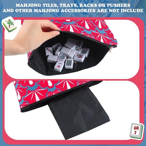 Sanwuta Soft American Mahjong Bag Thickened Blue Printed Mahjong Tiles Bag Accessories 13 x 7.8 x 3.2 Inches in Saudi Arabia