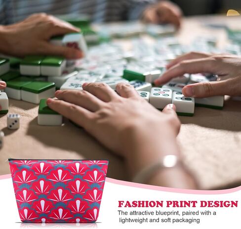 Sanwuta Soft American Mahjong Bag Thickened Blue Printed Mahjong Tiles Bag Accessories 13 x 7.8 x 3.2 Inches in Saudi Arabia