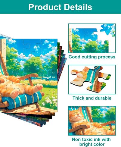 6 Pack 48 Large Piece Jigsaw Puzzles for Seniors Alzheimer Products for Elderly Dementia Activities Memory Game for Patients in Nursing Home with Storage Box in Saudi Arabia