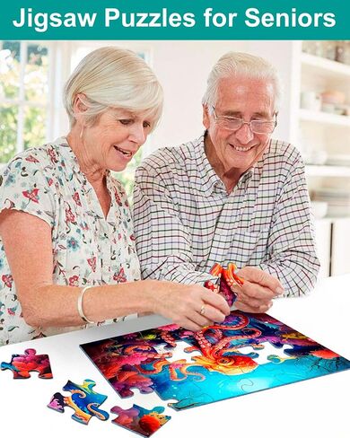 6 Pack 48 Large Piece Jigsaw Puzzles for Seniors Alzheimer Products for Elderly Dementia Activities Memory Game for Patients in Nursing Home with Storage Box in Saudi Arabia