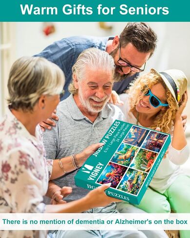 6 Pack 48 Large Piece Jigsaw Puzzles for Seniors Alzheimer Products for Elderly Dementia Activities Memory Game for Patients in Nursing Home with Storage Box in Saudi Arabia