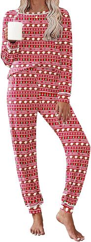 مجموعة بيجامات Ekouaer للنساء ناعمة بأكمام طويلة من Pjs مجموعات ملابس نوم قطنية S-XXL in Kuwait