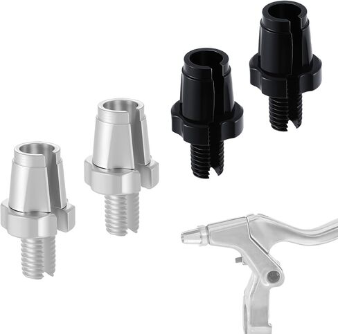 M10 Bike Brake Lever Adjuster Screws 4 Pcs Bike Brake Cable Adjusting Screws 10mm Aluminum Alloy Brake-Lever Screw for Bicycles Mountain Bikes Road Bikes (Silver & Black) in Saudi Arabia