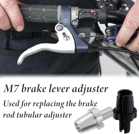 M10 Bike Brake Lever Adjuster Screws 4 Pcs Bike Brake Cable Adjusting Screws 10mm Aluminum Alloy Brake-Lever Screw for Bicycles Mountain Bikes Road Bikes (Silver & Black) in Saudi Arabia
