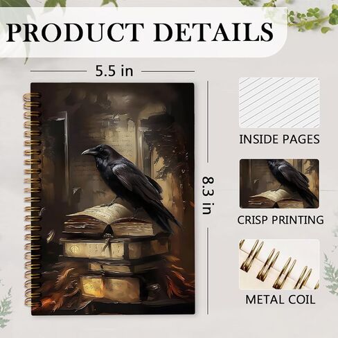 دفتر NVUCAMD GOTHIC FROG Spiral Noteboor ، Witchy Moody Frog Journal Notebook ، Witchy Frogs Mourning Notebooks ، Gothic Halloween Frogs Higds Office Supplies ، 5.5x8.3inch in Saudi Arabia