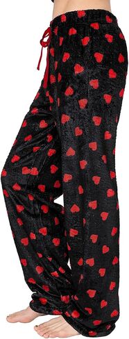 Womens Plush Pajama Pants Soft Fuzzy Pajama Bottoms for Women Cozy Pj Fleece Lounge Pants in Kuwait