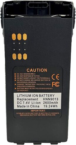 5Pcs HNN9013 HNN9013D 2600mAh Li-ion Battery Pack for HT1250 HT1250-LS HT750 HT1225 HT1550 PR860 GP328 GP338 PRO5150 MTX9250 MTX850 MTX850LS MTX950 MTX960 MTX8250 Portable Radio with Belt Clip in Saudi Arabia