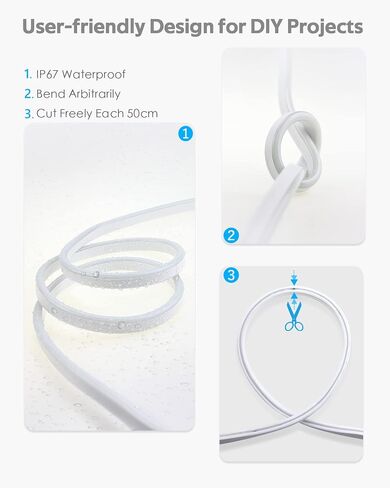Blue Neon Rope Lights 82ft Dimmable Neon Light Strip Waterproof IP65 LED Neon Flex Strip Lights 25M 120LEDs/M 110V~130V AC Cuttable Rope Lights for Indoor Outdoor Lighting Decoration in Saudi Arabia