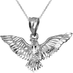 LA BLINGZ Sterling Silver Falcon Eagle DC Charm Pendant