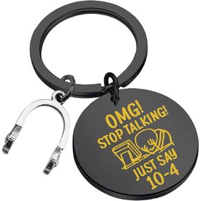 TIIMG Dispatcher Gift 911 Operator Gift 911 Dispatcher Retirement Gift OMG Stop Talking Just Say 10-4 Keychain