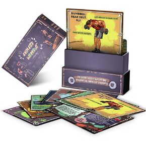 OrangeX Lenticular Animated Workout Cards, Target 6 Major Muscle Groups, Exercise Breakdown When Viewed from Different Angles, Tips Instructions and Challenges, Beginner Fitness Exercise Guide