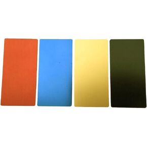 Anodized Aluminium Laser Engraved Mount Metal Plate Etching Sheets 100X50mm Round Corner with Adhesive­ (1 Color 1PCS, Blank, 4PCS)