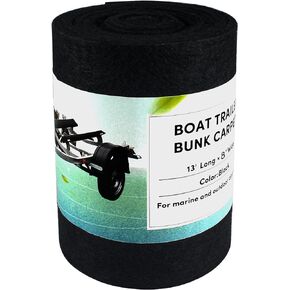 Boat Trailer Bunk Carpet Black - Bunk Carpet for Boat Trailers 11in Wide x 13ft Long - Boat Bunks for Trailer - Boat Bunk Carpe - 21oz Boat Trailer Carpet for Boat Trailers or Jet Ski Ramps