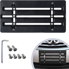 Front Bumper License Plate Bracket for Infiniti 2000-2023, Plate Holder Set w 6 Unique Screw Bolts & Wrench Kit, License Tag Mounting Kit, Quality Plate Holders, Premium Car Accessories