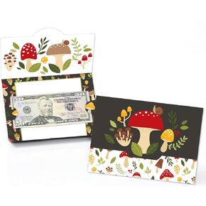 Big Dot of Happiness Wild Mushrooms - Red Toadstool Party Money And Gift Card Holders - Set of 8