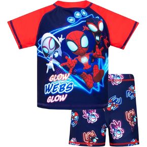 Marvel Spidey and His Amazing Friends Two Piece Boys Swimsuit | Spiderman Swimsuit for Boys | Bathing Suit Set