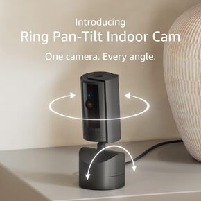 نقدم لكم كاميرا Ring Pan-Tilt الداخلية | شاهد كل ما حولك مع تغطية شاملة بزاوية 360 درجة، وفيديو عالي الدقة، بالإضافة إلى الحديث ثنائي الاتجاه (إصدار 2024) | أسود