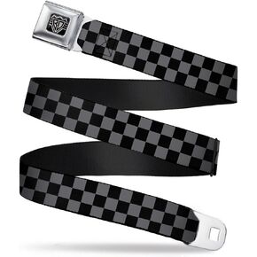Buckle-Down Seatbelt Belt - Checker Black/Gray - 1.0" Wide - 20-36 Inches in Length