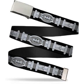 Buckle-Down unisex-adult Web Belt - Batman Utility Belt Black/GrayBelt