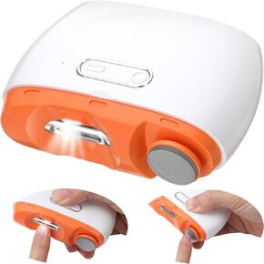 Automatic Electric Nail Clipper Laelr 2 in1 Fingernail Cutter and Polisher with LED Light 2 Speeds & Nail Scraps Storage Rechargeable Safety Fingernail Trimmer for Baby Kids Adults Elderly Nail Care