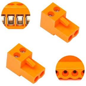 Tcenofoxy 3.96mm Connector 2/3/4/5/6/7/8/9/10/12 Pin Phoenix Connector HT396K HT3.96K HT3.96V HT3.96R Orange PCB Screw Terminal Block Connector (5Pcs 3.96M-5Pin)