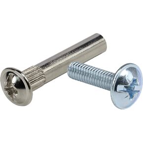 25 Pack Multipurpose Furniture Screws Cabinet Panel Connector Binding Barrels, 27mm (1-1/16") Sleeve with 16mm (5/8") Universal Head Inter Screws, M4 Bolts
