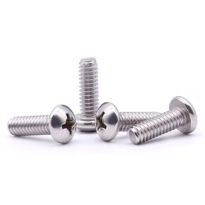 #10-24 x 3/4" Pan Head Machine Screw, Phillips Drive, 304 Stainless Steel 18-8, Bright Finish, Fully Machine Thread, 100 Pcs