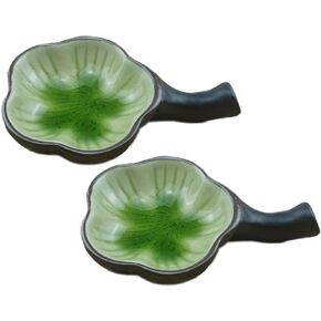 2 Pcs Multifunctional Inkwell Dish Porcelain Handmade Ink Well Inkstone with Brush Holder for Chinese Japanese Calligraphy Painting Practice