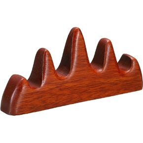 PATIKIL Calligraphy Writing Brush Rack, 4 Ports Wooden Chinese Calligraphy Brush Pen Holder Stand Rest Tool for Writing Painting Brushes, Wood
