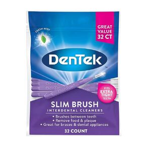 DenTek Slim Brush Advanced Clean Tight Teeth 32 Count (Pack of 2)