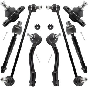 YMAUGP Front Lower Ball Joints Front Sway Bar End Links Outer Inner Tie Rod End for Kia Rio 2006-2011 All Models,for Kia Rio5 2006-2011 All Models K500015 K80858 K80859 ES800350 ES800349 EV800352