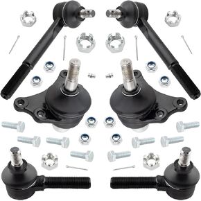 YMAUGP 6PC Front Upper Ball Joint and Outer Inner Tie Rods ES2374 ES2376 K9343 for Toyota Pickup 1984-1995 RWD, Front Inner Outer Tie Rod End and Ball Joint Kit