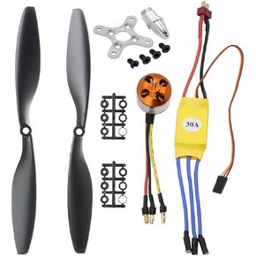 محرك بدون فرشاة abcGoodefg 1000KV RC A2212 13T مع 30A بدون فرشاة ESC 1045 المروحة CW CCW مجموعة ملحقات لطائرة RC F450 550 Quadcopter