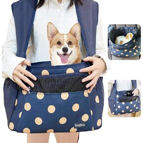 Dog Sling Carrier, Puppy Sling Carrier, Adjustable Front Dog Carrier Travel Bag for Hiking, Traveling, Camping for Small and Medium Dogs and Cats 0-15 lbs, Pet and Protect Puppies/Cats Backpack