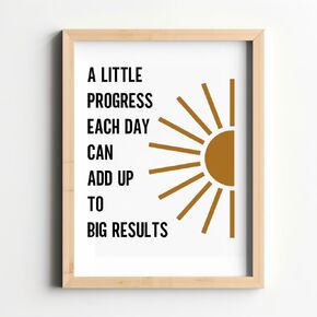 ديكور مكتب Wowsweet، القليل من التقدم كل يوم يمكن أن يضيف ما يصل إلى نتائج كبيرة، ملصق للصحة العقلية، اقتباس التقدم، مستشار المدرسة التحفيزي، ديكور جدار ملهم غير مؤطر (8X10 بوصة) in Kuwait