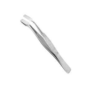 Scientific Labwares Cover Glass Forceps with Offset Broad Blades, Stainless, Bent, 4.5"
