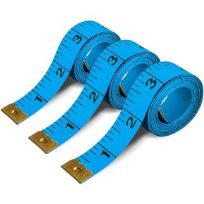 Tape Measure Body Measuring Tape 3 Pack Soft Fabric Measuring Tape for Sewing Cloth Measurement,Double Scale Tailor Ruler for Weight Loss (Blue)