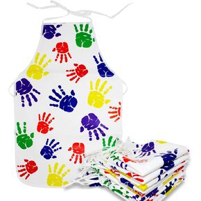 Kids Painting Aprons Childrens Waterproof Artist Paint Apron for Kids - Easy Wipe Artist Apron - Reusable Kids Art Apron - Vinyl Kids Apron for Kids Art Class Daycare Preschool Craft Bulk [12 Pack]