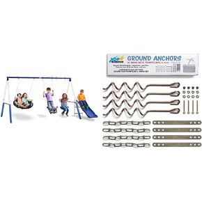 XDP Recreation Swingin' More Fun - Outdoor Backyard Playground Kids Swing Set. White/Blue in Kuwait