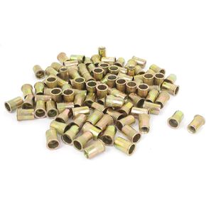 uxcell® 100 Pcs 14mm Long Flat Head Rivet Nut Insert Nutserts Fasteners M6x1.0mm