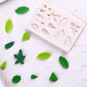 Puocaon Leaves Polymer Clay Molds - 14 Cavities Leaves Silicone Molds for Clay Earrings Making, Botanical Clay Molds for Polymer Clay Jewelry Making, Polymer Clay Molds Leaf Size 0.5~1.3 Inches