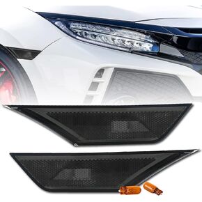 مجموعة مصابيح REVi MotorWerks DEPO الدخانية ذات المصد الأمامي للعلامة الجانبية + مصابيح كهرمانية متضمنة متوافقة مع 2016-2021 الجيل العاشر Honda Civic 2D/4D/5D in Saudi Arabia