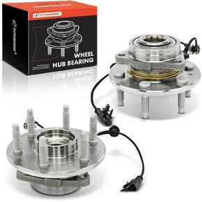 A-Premium 2 x Front Wheel Bearing and Hub Assembly with ABS & 6-Lug Compatible with Chevy & GMC & Cadillac - 2007-2014 - Silverado, Tahoe, Sierra, Yukon, Escalade ESV, AWD 4WD