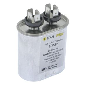 Motor Run Capacitor, 5 MFD, 2-3/4 in. H