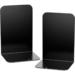 Black Metal Bookends, 1 Pair Book Ends for Shelves, Book Holders for Family, Office and School, Heavy Duty Book End, 8 x 5.4 x 4 Inch