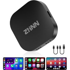 ZHNN Carplay AI Box with Netflix YouTube Mirrorlink, Magic Carplay Box Streaming Device for OEM Wired CarPlay/Android Auto Car, 2+32GB Magic AI Box Lite Support Wireless CarPlay&Wireless Android Auto