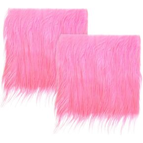 PATIKIL Plush Faux Fur Fabric Square, 10" x 10" Fluffy Faux Fur Patches Cuts for DIY Crafts Christmas Halloween Gnome Beard, Black