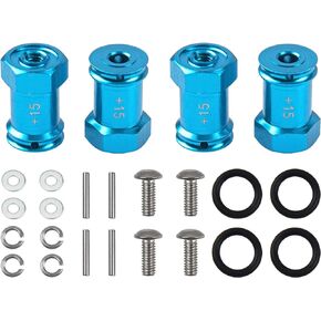 Vgoohobby Aluminum 12mm Wheel Hex Hub Adapters 15mm Extension Longer Combiner Compatible with 1/16 Traxxas Mini E-REVO/Mini Slash/Mini Rally/Mini Summit 1/16 RC Truck Car